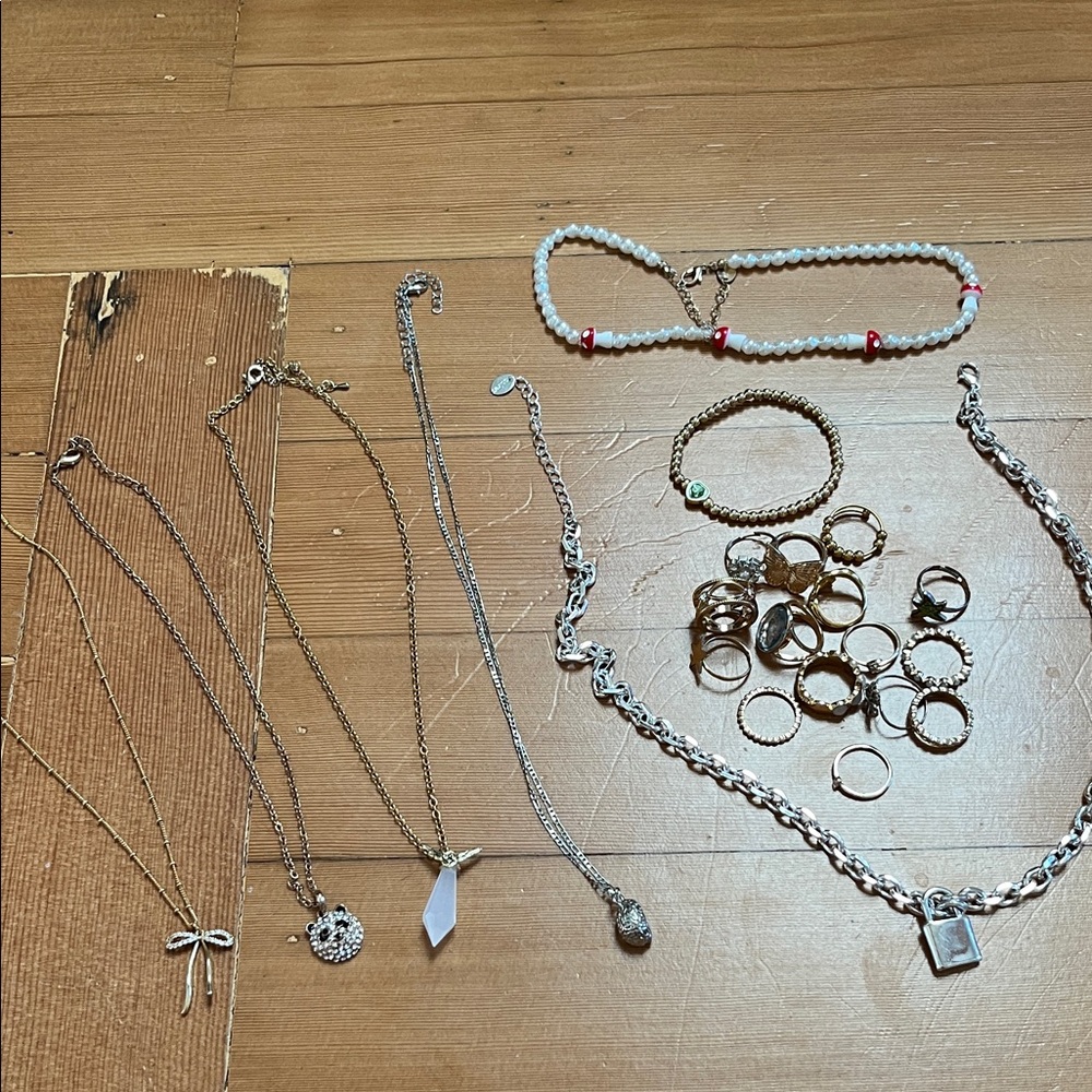 Elegant Silver and Gold Jewelry Set